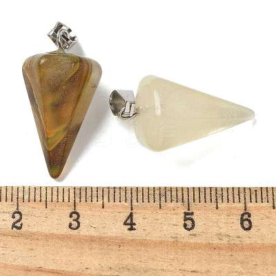 Watermelon Stone Glass Pendants G-B127-13P-03-1