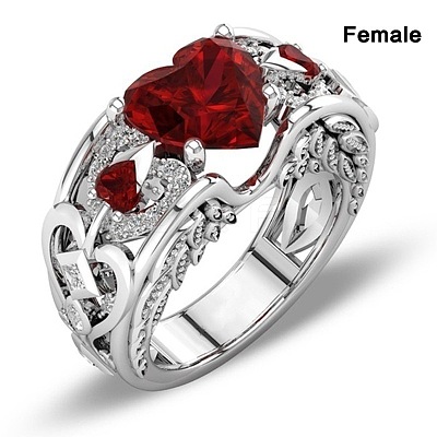 Heart Stainless Steel Finger Rings for Couple FS-WGF8AF7-06-1