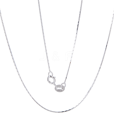 Anti-Tarnish 2Pcs Rhodium Plated 925 Sterling Silver Boston Link Chain Necklaces Set STER-BBC0006-13A-1