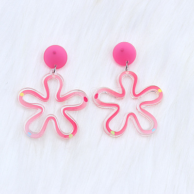 Flower Acrylic Dangle Stud Earrings FS-WG333B2-04-1
