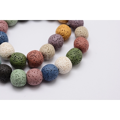 Natural Lava Rock Bead Strands X-G-L435-03-10mm-1