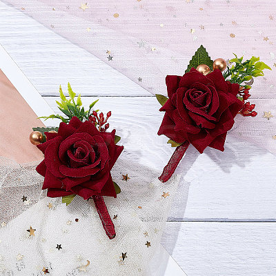 1Pc Silk Brooch AJEW-DJ0001-02-1