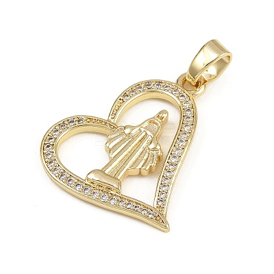 Brass Micro Pave Cubic Zirconia Pendants KK-D409-49G-03-1