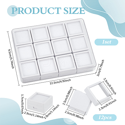 Rectangle Plastic Organizer Lid Boxes CON-WH0085-135A-1