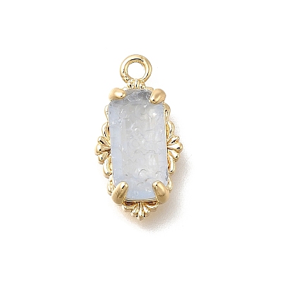 Brass Glass Charms KK-U061-10G-03-1