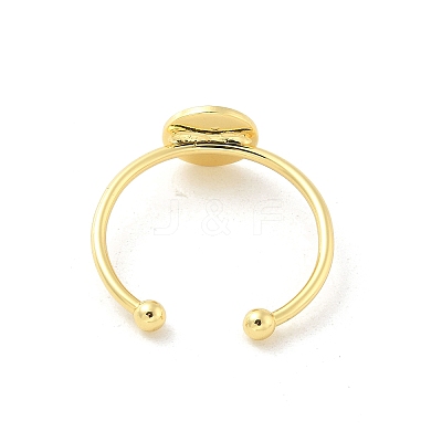 Brass Open Cuff Ring Components KK-G518-06G-03-1