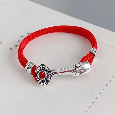 Auspicious Clouds Brass Cotton Cord 2-Strand Anklets FS-WG70E40-02-1