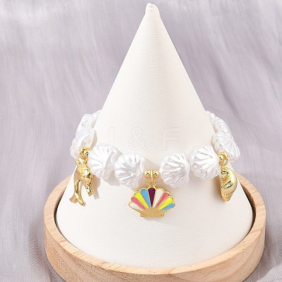 Ocean Brass Enamel Charm Bracelets for Women KK-CBA68DA-15C-G-1