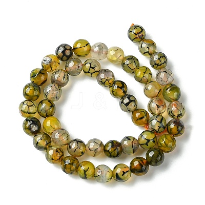 Natural Dragon Veins Agate Beads Strands G-G445-8mm-03-1