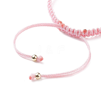 Half Finished Polyester Braided Pearl Bracelet AJEW-JB01128-04-1