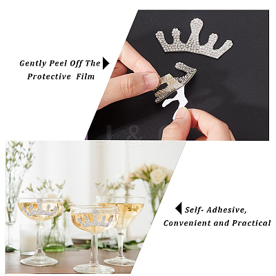 Crown Self Adhesive Rhinestone Appliques DIY-WH0349-70-1