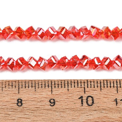 Electroplate Transparent Glass Beads Strands GL-CBA7A17-01A-03-1