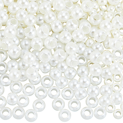 300Pcs 2 Styles Imitation Pearl Acrylic European Beads OPDL-SP0001-04-1