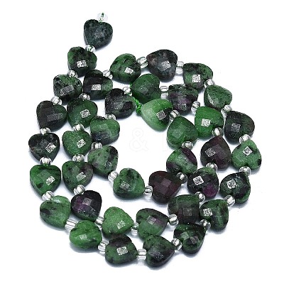 Natural Ruby in Zoisite Beads Strands G-K245-P01-02-1
