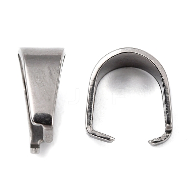 Tarnish Resistant 304 Stainless Steel Snap on Bails X-STAS-R048-9x7mm-1