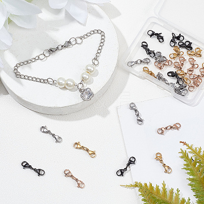32Pcs 4 Colors 304 Stainless Steel Double Lobster Claw Clasps STAS-CP0001-03-1