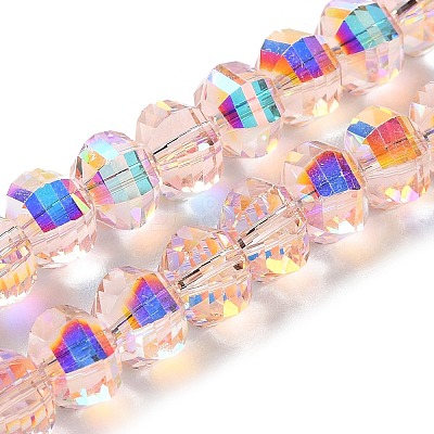 Transparent Electroplate Glass Beads Strands GLAA-Q099-C01-03-1-1
