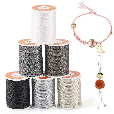 6Rolls 6 Colors Polyester Metallic Thread OCOR-TA0002-82C-1