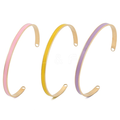304 Stainless Steel Cuff Bangles for Women BJEW-Z087-09G-1