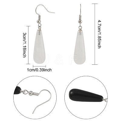 3 Pairs 3 Style Brass Teardrop Dangle Earrings EJEW-YW0001-11A-1