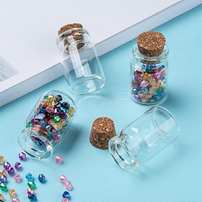 Glass Wishing Bottle Bead Containers X-CON-Q012-1