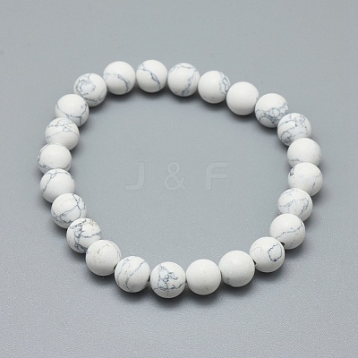 Synthetic Turquoise Jasper Bead Stretch Bracelets BJEW-K212-B-009-1