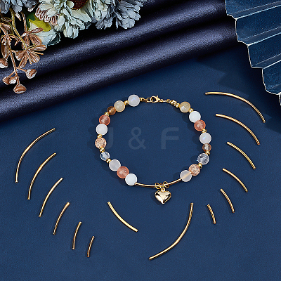 240Pcs 6 Styles Brass Curved Tube Beads KK-PH0012-26-1