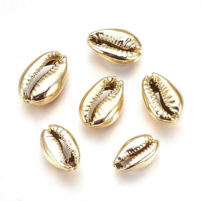 Electroplated Natural Shell Beads X-BSHE-O017-13G-1