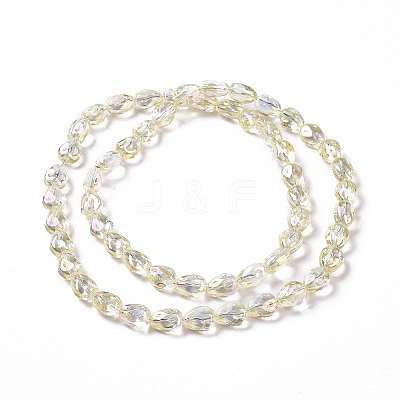 Transparent Electroplate Glass Beads Strands GLAA-C025-02C-1