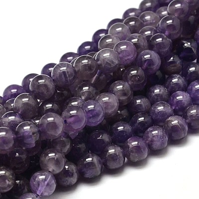 Natural Amethyst Round Bead Strands X-G-I168-09-8mm-1
