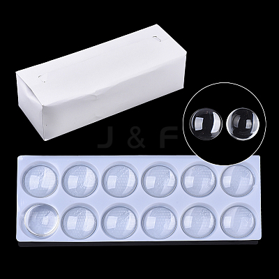Transparent Glass Cabochons GGLA-R026-18mm-B-1