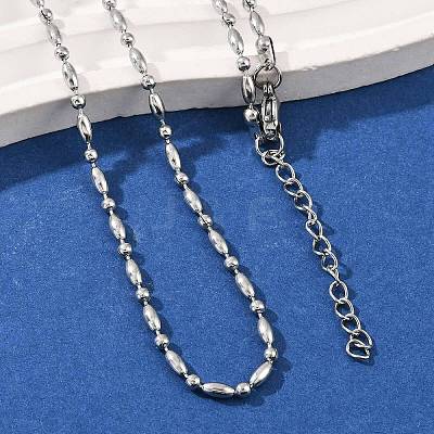 2.5MM 304 Stainless Steel Round Oval Link Chain Necklaces NJEW-M110-01P-1