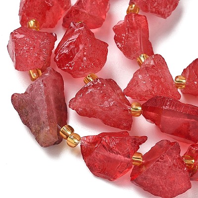 Raw Rough Natural Quartz Crystal Beads Strands G-Z131-J01-12-1
