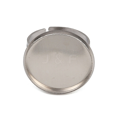 304 Stainless Steel Cuff Ring Components STAS-D372-06P-07-1