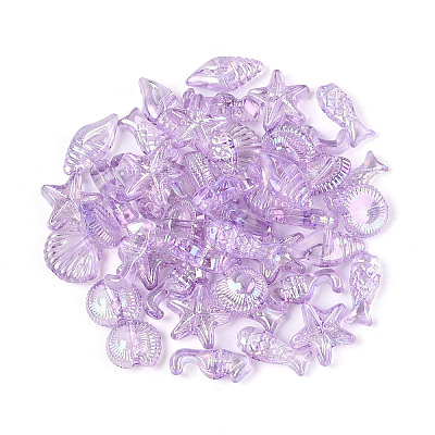 Ocean Theme Transparent Acrylic Beads TACR-T028-69B-1