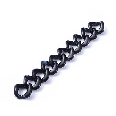 Handmade Acrylic Curb Chains AJEW-JB00591-01-1