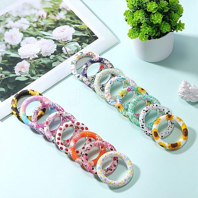 5Pcs Ring Food Grade Eco-Friendly Silicone Focal Beads JX893L-1