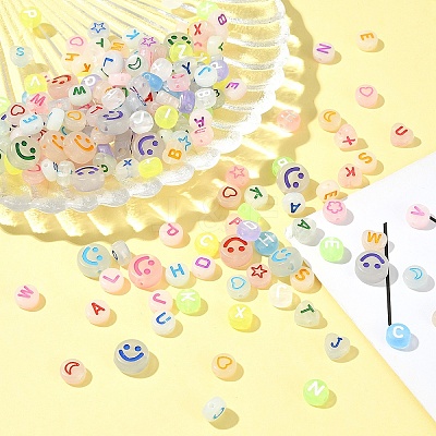 200Pcs Acrylic Beads FACR-FS0001-03-1