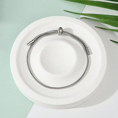 Tarnish Resistant Adjustable 304 Stainless Steel Slider Bracelet/Bolo Bracelets Making BJEW-F412-04P-1
