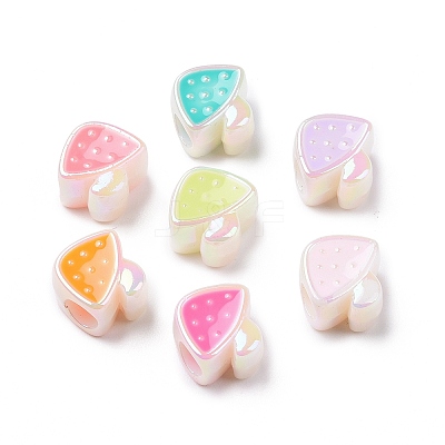UV Plating Rainbow Iridescent Acrylic European Beads SACR-E009-28-1