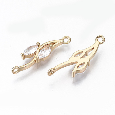 Brass Micro Pave Cubic Zirconia Links Connectors X-KK-S359-080-RS-1