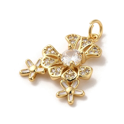 Brass Micro Pave Cubic Zirconia Pendants KK-K358-01A-G-1