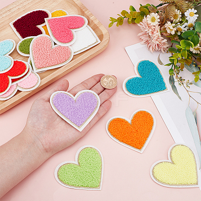 15Pcs 15 Colors Towel Embroidery Style Cotton Iron on/Sew on Patches DIY-HY0002-32-1