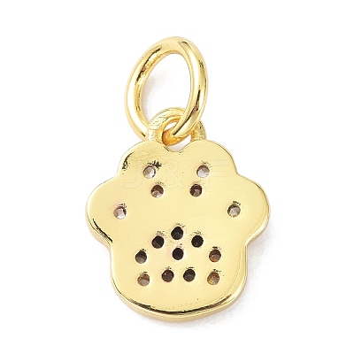 Brass Micro Pave Cubic Zirconia Charms ZIRC-C022-22G-1