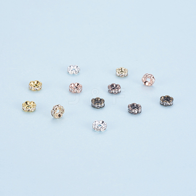 Brass Rhinestone Spacer Beads RB-JP0002-10-NF-1