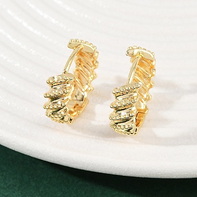 Brass Twist Hoop Earrings EJEW-G446-03G-1