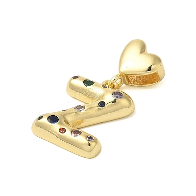 Rack Plating Brass Micro Pave Clear Cubic Zirconia Perdants KK-C067-12G-Z-1