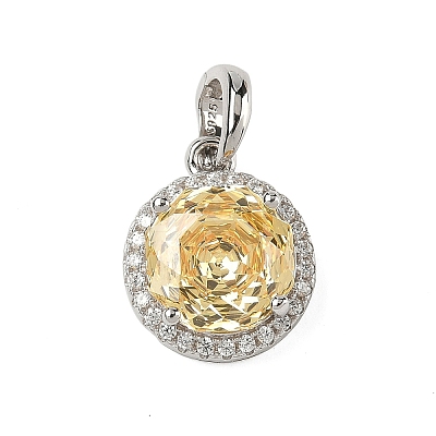 925 Sterling Silver Pave Cubic Zirconia Pendants STER-B009-01A-02-1