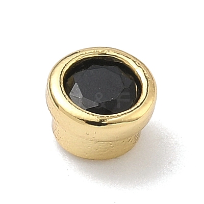 Flat Round Brass Micro Pave Cubic Zirconia Cabochons KK-P345-13G-A04-1
