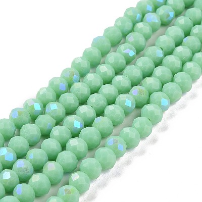 Electroplate Glass Beads Strands EGLA-A034-P4mm-B22-1